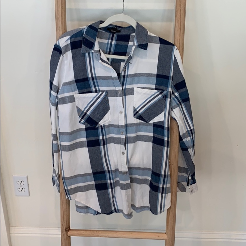 Forever 21 Blue and White Flannel